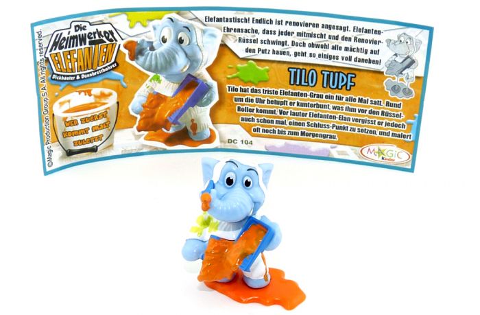 TILO TUPF MIT EINEM FARBKLECKS mit Beipackzettel (Heimwerker Elefanten)