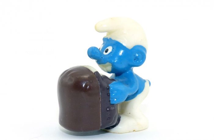 Schaumkuss - Schlumpf mit Hälfte Kennung 2. Serie Olympiade der Schlümpfe