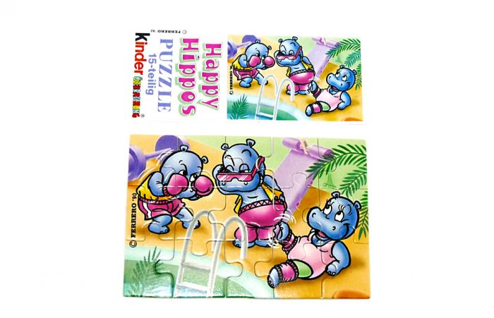 Puzzleecke der Happy Hippo Fitness oben rechts mit Beipackzettel