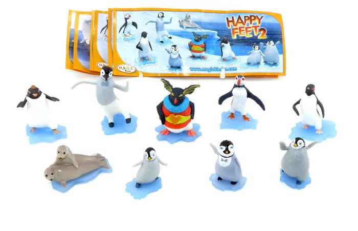 Happy Feet 2 Figurensatz mit allen Beipackzetteln und Lovelace (Sätze Europa)