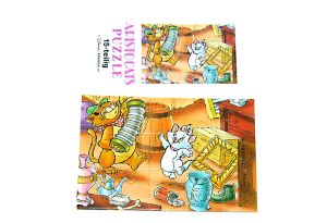 Puzzleecke der Aristocats unten rechts mit Beipackzettel (15 Teile Puzzle)