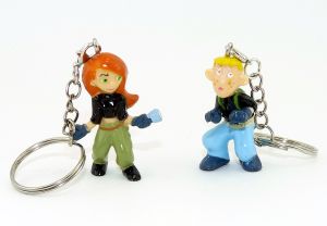 Kim Possible und Ron Stoppable als Schlüsselanhänger. Größe der Figuren 40mm