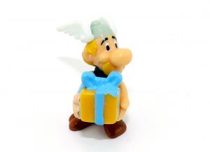 Asterix mit Geschenk in den Armen aus der Serie Asterix Geburtstag