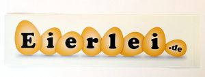 Eierlei Aufkleber, Maße 250mm mal 68mm