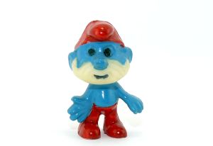 Papaschlumpf, wo der weiße Augenhintergrund fehlt (Serie: Erkennst Du Deinen Schlumpf)