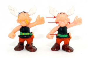 Alte Ü-Ei Asterix Figur, wo Teile nicht gelb bemalt sind wie die 3 Gürtelpunkte, Bart und Koteletten