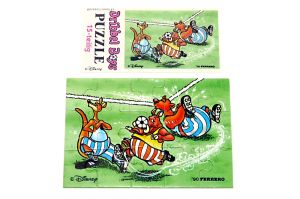 Puzzleecke der Dribbel Boys unten rechts mit Beipackzettel (Ü-Ei Puzzle)
