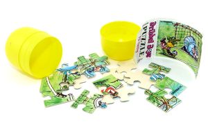 Puzzleecke der Dribbel Boys oben rechts noch in original Kapsel (Ü-Ei Puzzle)