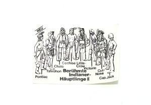 Kleiner Beipackzettel von BERÜHMTE INDIANER - HÄUPTLINGE II. Zettel aus Glanzpapier und ohne Kennung