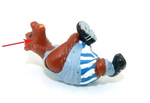 Brummi Bär, wo der Bart nicht bemalt ist (Variante: Fehlende Bemalung)
