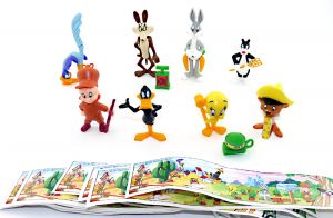 Looney Tunes Steckfiguren von 1996 mit allen Beipackzetteln (Sätze Europa)