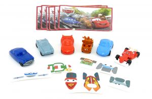 DISNEY CARS Satz mit 6 Beipackzettel und Aufklebern. Aus dem Kinder Joy Ei 2016/2017