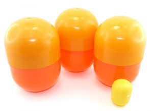 3 Super Maxi Ei Kapseln, die größten die es gibt in rot / orange  (14cm hoch und 9cm Durchmesser)