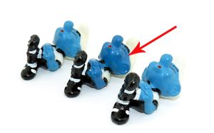 Linksaußenschlumpf in DUNKLEM Blauton, aus der Serie Fußball-Schlümpfe von 1988