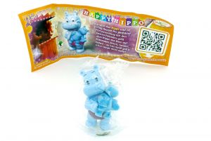 Happy Hippo mit dunkelblauen Teddy (Ü-Ei Variante)