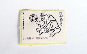 Rhino Raubein Emblem Aufkleber auf Folie von 1990