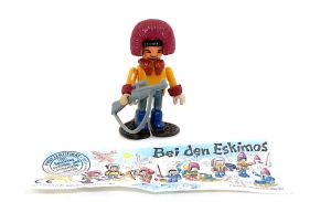 Jäger Steckfigur aus dem Satz  "Bei den Eskimos" von 1994 mit Beipackzettel