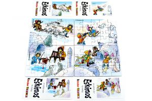 Eskimos, alle 4 Puzzle mit allen Beipackzetteln (60 Teile Superpuzzle)