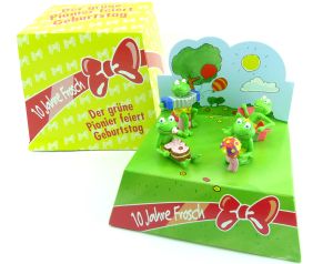 Diorama Erdal Rex Frosch Sammelfiguren 10 Jahre Frosch. Motto "Der grüne Pionier feiert Geburstag"