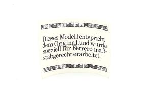Alter Beipackzettel "Dieses Modell entspricht dem Original..."