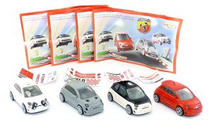 Satz FIAT ABARTH Autos aus Italien + alle 4 Beipackzettel Aufkleber dazu (Modellautos)
