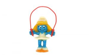 Schlumpfine mit original Springseil aus der Serie Olympiade Schlümpfe