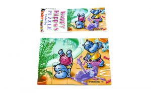 Puzzleecke der Happy Hippo im Fitness Fieber. Ecke unten links mit Beipackzettel