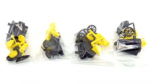 Vier Pusteloks. EU aus den 70er Jahren noch nicht zusammengebaut. Farbe schwarz / gelb.