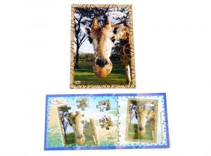 Tierpuzzleecke mit Giraffe 2009 und Beipackzettel (15 Teile Puzzle)