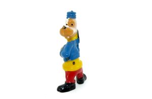 Altfigur von Goofy, wo das dunkle Grundmaterial nur minimal weiß bemalt ist.