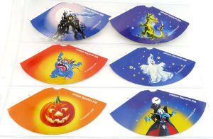 Set Halloween Hütchen. Alle 6 Ü-Ei Hütchen aus dem Herbst 2000
