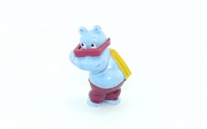 Happy Hippo mit dunkelroter Brille (Hippos im Fitness-Fieber)