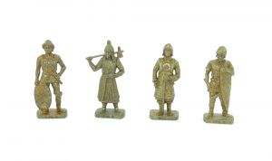 4er Satz Hunnen Figuren (Metallfiguren)