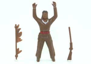 Indianer mit Lanze und Gewehr aus der Serie "Indianer mit Waffen" von 1981 guter Zustand