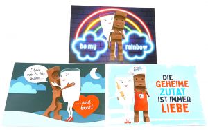 3 neue unbenutzte Milky und Schoki Kinderriegel Postkarten aus der Kollektion 2022 