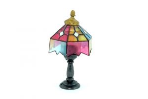 Tiffany Lampe mit Metallsockel Nr. 3 (Metallfiguren)