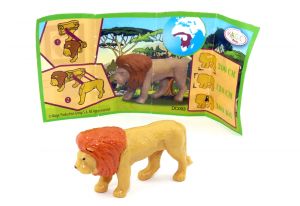 Löwe als Ü-Ei Figuren von den Natoons mit Zettel 