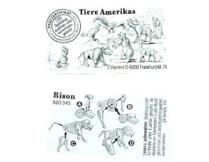 Beipackzettel von Tiere Amerikas. Bison 660345