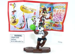 NBA Maskottchen der SPURS San Antonio aus den USA mit Beipackzettel aus dem Kinder Joy Ei (Kennung VU352)