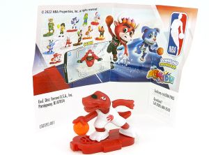 NBA Maskottchen der Toronto Raptors aus den USA mit Beipackzettel aus dem Kinder Joy Ei (Kennung VD353)