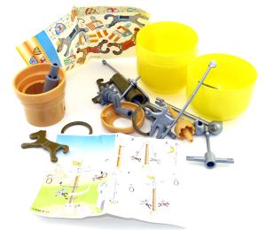 Wettkampf Spiel "Ringreiten" noch im Maxi Ei Kapsel