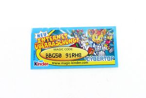 Magic Kinder Code Zettel von aus der Cypertop Serie in hellblau