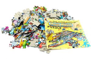 Maxi Ei Puzzle der Mega Mäuse mit Beipackzettel. DAS EXTRA KNIFFIGE PUZZTLE aus 150 Teilen