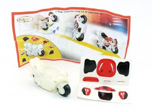 Sprinty Motorad in weiß Honda FT057B mit Aufkleber und Beipackzettel