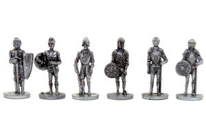 Metallfigurensatz  Ritter in klein 30mm. Alle 6 Figuren der Serie