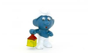 Nachtwächter Schlumpf aus BLAUEM GRUNDMATERIAL (Top Überraschungsei Rarität)