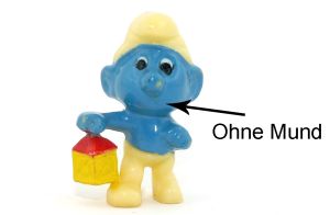 Nachtwächter Schlumpf ohne Mundbemalung (Variante)