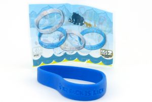 Armband, THE PACK IS BACK in blau mit Beipackzettek (ICE AGE 2)