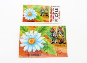 Puzzleecke unten rechts von den Blumentopfzwergen 1988 mit Beipackzettel