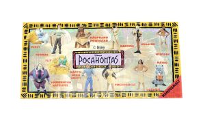 Gelber Beipackzettel von Disneys Pocahontas [Firma Nestle]